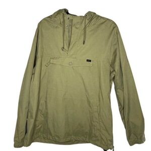 RVCA On Point Green Anorak Hooded Pullover Jacket Mens Small 1/4 Zip